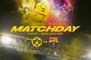 一触即发！多特发海报预热同巴萨的欧冠四分之一决赛次回合比赛